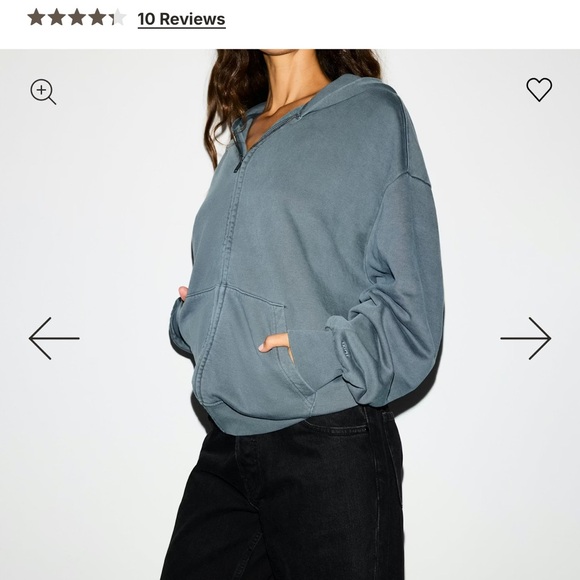 Skims Oversized Boyfriend Zip Up Hoodie- Large- Zircon - Picture 4 of 9